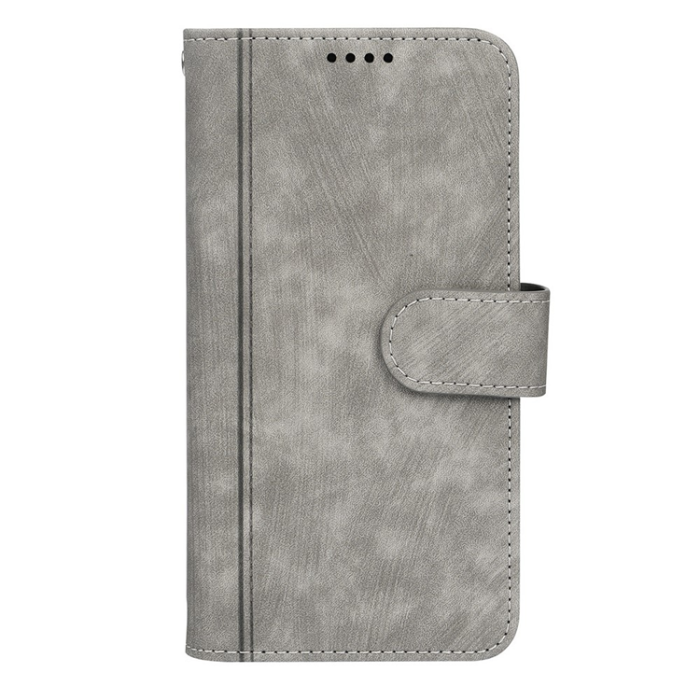 A-One Brand - iPhone 17 Plånboksfodral Line Pattern Läder - Grå