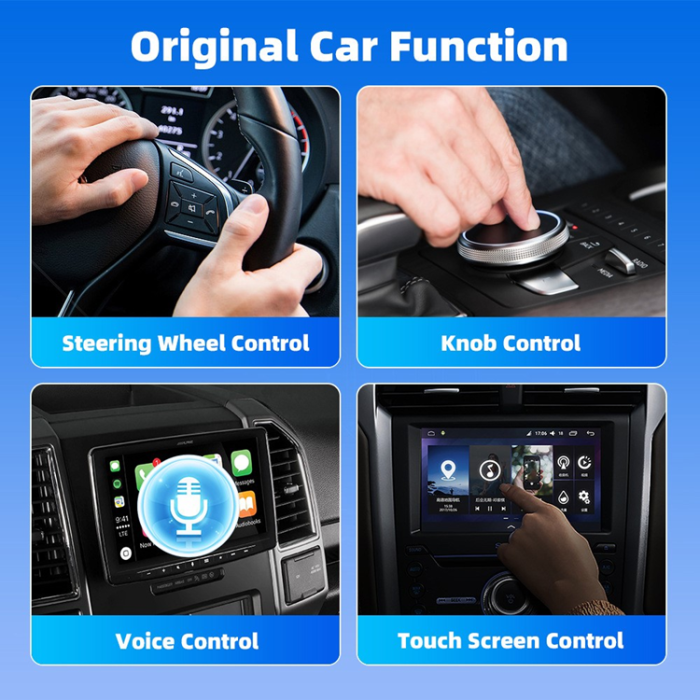 A-One Brand - CarPlay 2in1 USB Mini Trådbunden Trådlös Adapter EC03 - Svart