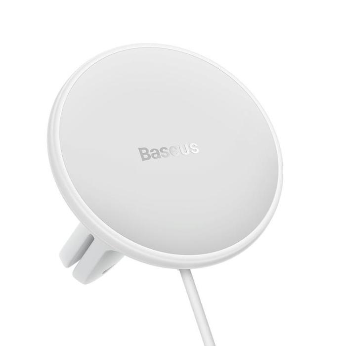 BASEUS - Baseus Magsafe Trådlös Billaddare 15W - Vit