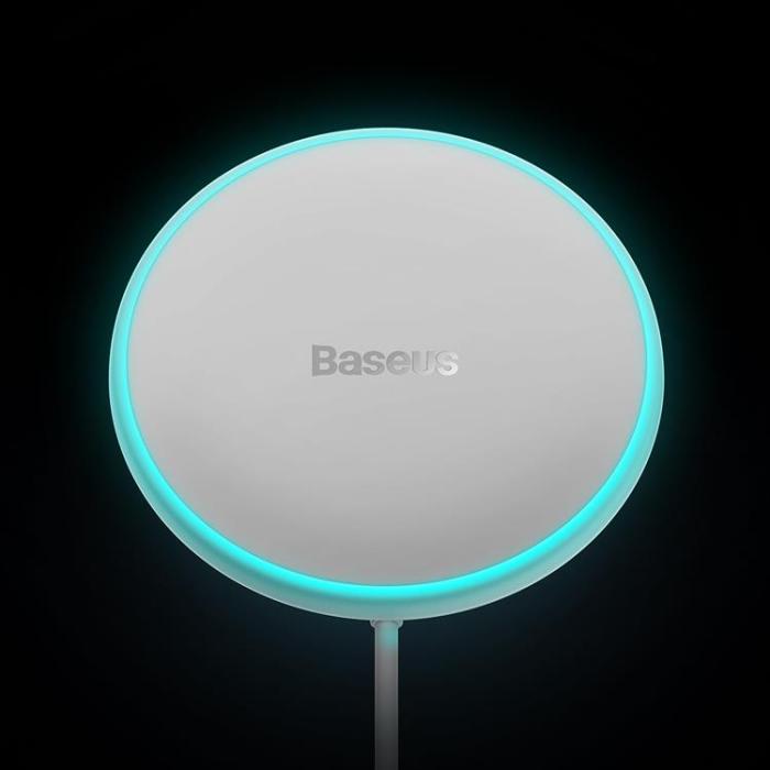 BASEUS - Baseus Magsafe Trådlös Billaddare 15W - Vit