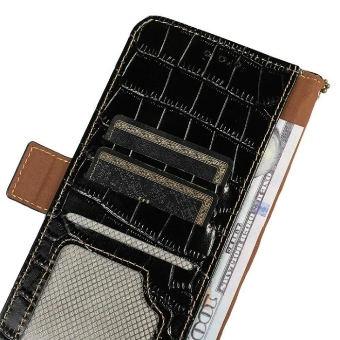 A-One Brand - Sony Xperia 1 VII Plånboksfodral Crocodile Texture - Svart