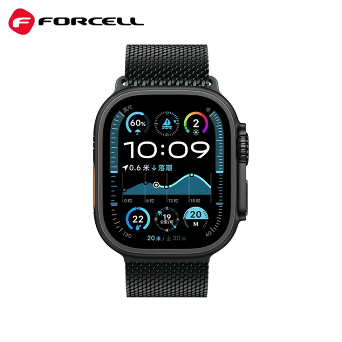 Forcell - Forcell Apple Watch (38/40/41) Armband Stainless Steel - Svart