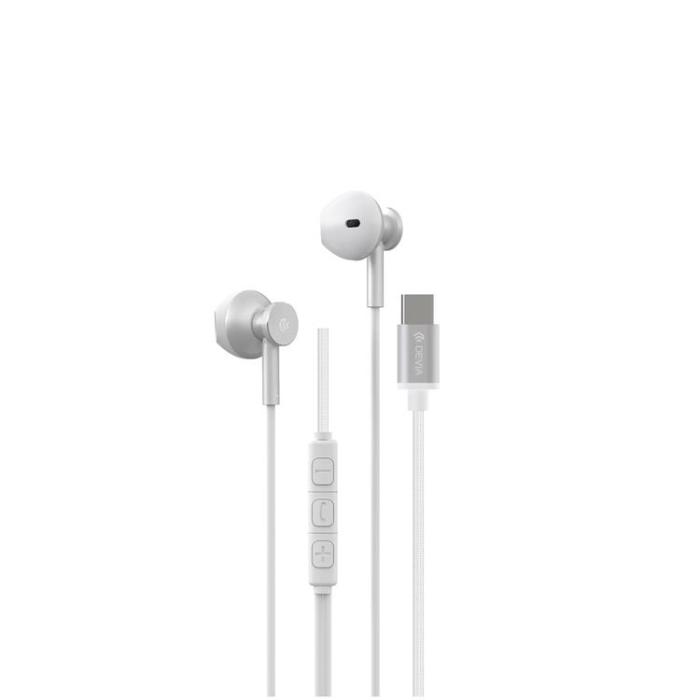 Devia - Devia In-Ear Trådbundna Hörlurar USB-C Smart M2 Digital Metal - Silver