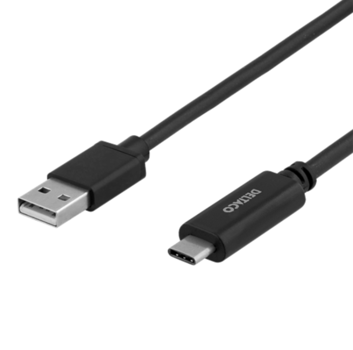 UTGATT1 - Deltaco USB-A till USB-C Kabel LSZH 2m - Svart