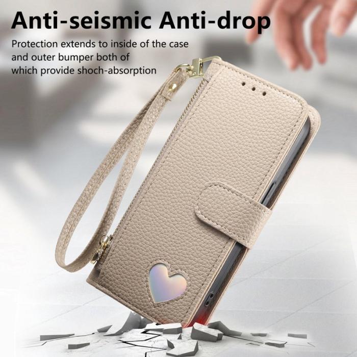 OEM - Plånboksfodral för Samsung Galaxy S26 Konstläder med dragkedja - Khaki