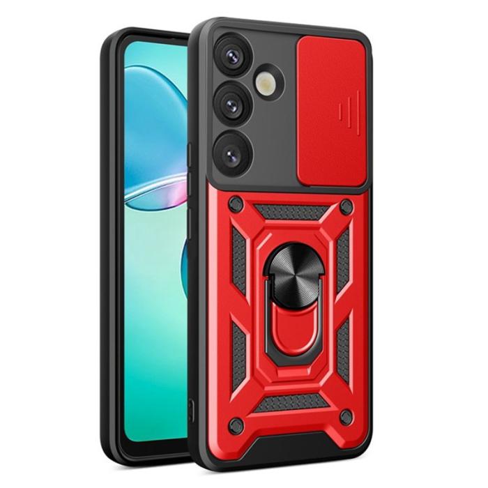 OEM - Mobilskal för Samsung Galaxy S26 Plus PC + TPU Kickstand - Röd