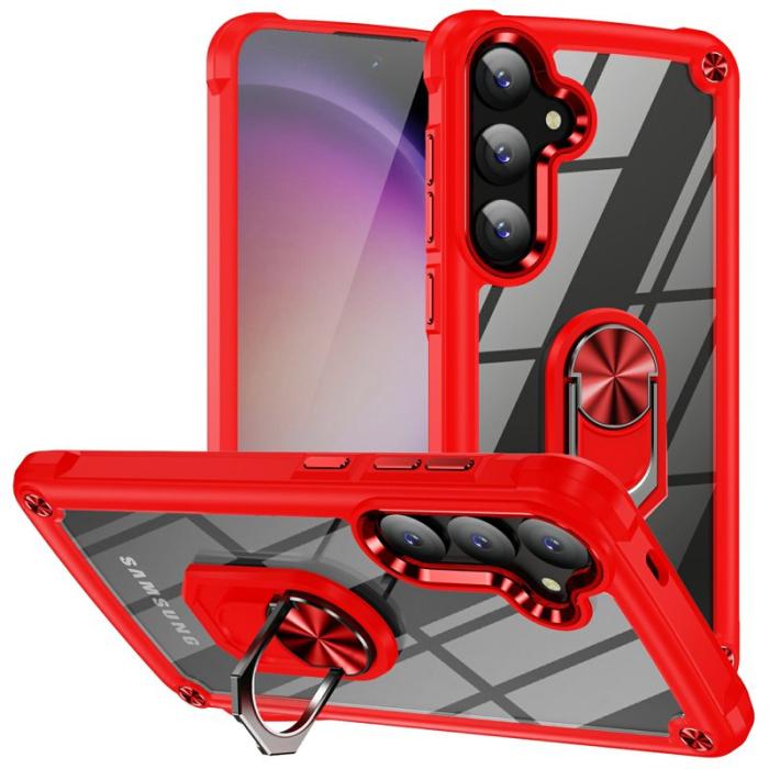 OEM - Mobilskal för Samsung Galaxy S26 Plus PC + TPU Kickstand - Röd