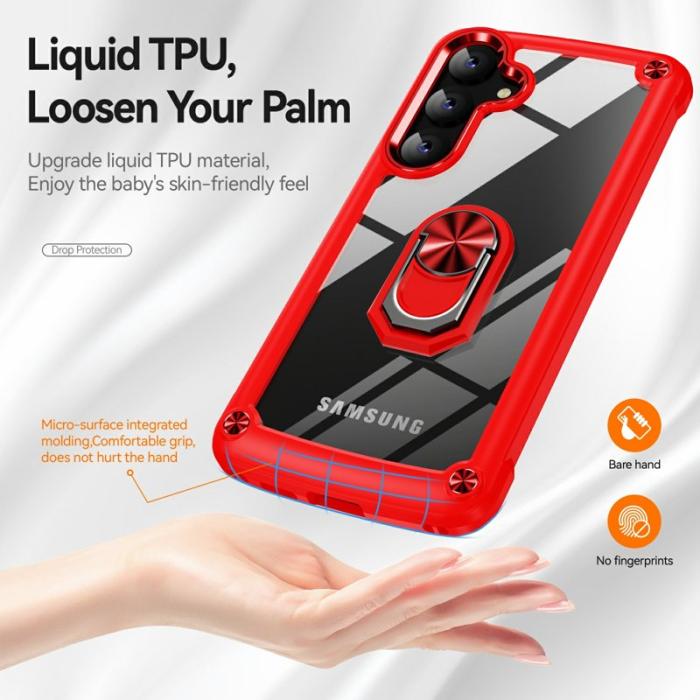 OEM - Mobilskal för Samsung Galaxy S26 Plus PC + TPU Kickstand - Röd