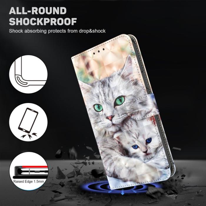 OEM - Mobilfodral för Samsung Galaxy S26 Plus Ställmönster Konstläder - Två katter