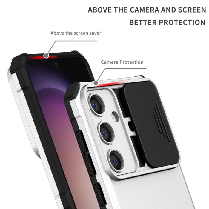 OEM - Mobilskal för Samsung Galaxy S26 Kamera Slider PC + TPU - Silver