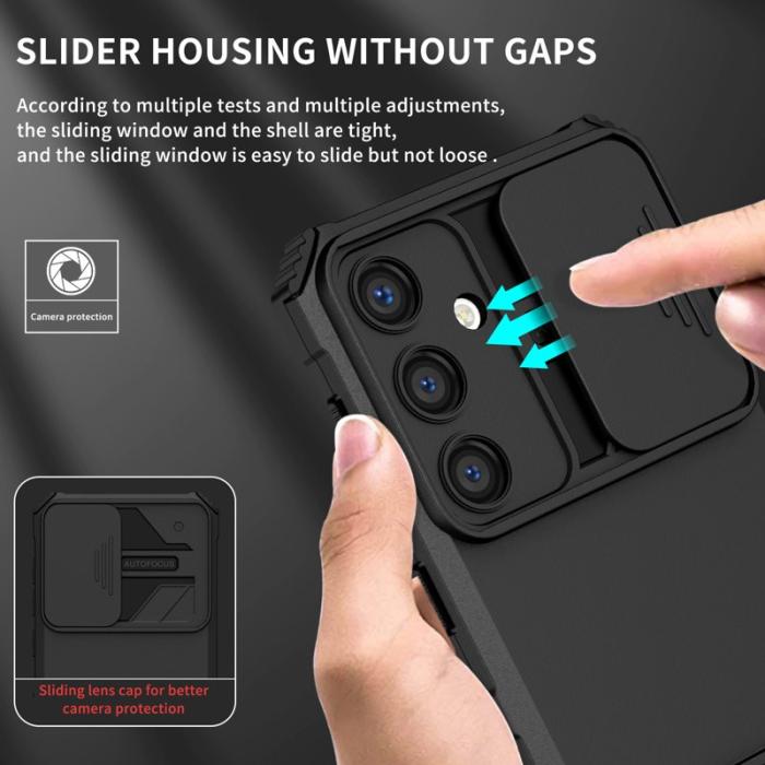 OEM - Mobilskal för Samsung Galaxy S26 Kamera Slider PC + TPU - Svart