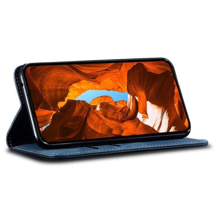 OEM - Mobilskal för Samsung Galaxy S26 Plus Konstläder Ställ - Blå