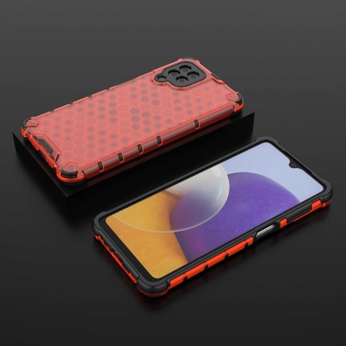 OEM - Galaxy A22 4G Mobilskal HoneyComb - Röd