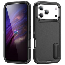 A-One Brand - iPhone 17 Pro Max Mobilskal Kickstand Silikon - Svart