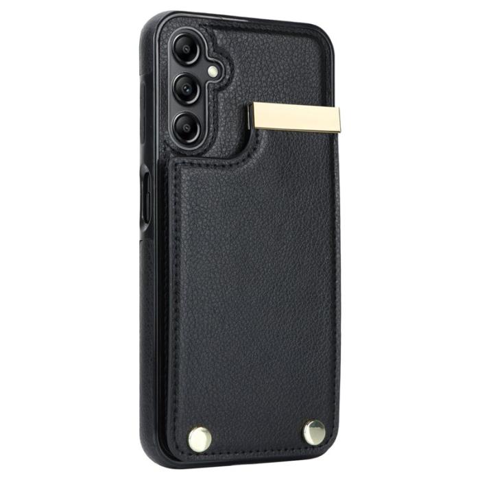 OEM - Mobilskal för Samsung Galaxy S26 TPU + Konstläder med kortfack - Svart