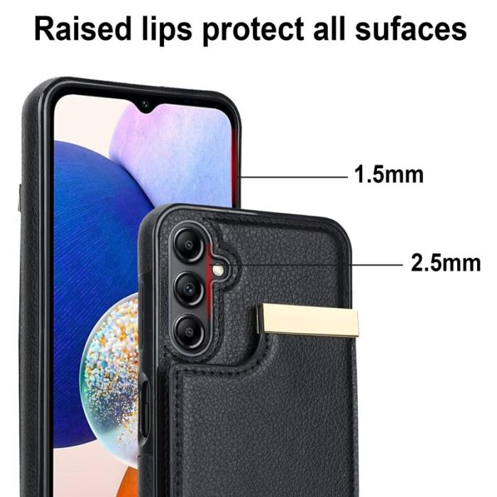 OEM - Mobilskal för Samsung Galaxy S26 TPU + Konstläder med kortfack - Svart