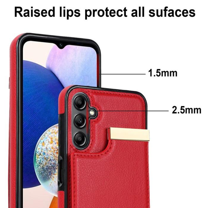 OEM - Mobilskal för Samsung Galaxy S26 TPU + Konstläder - Röd