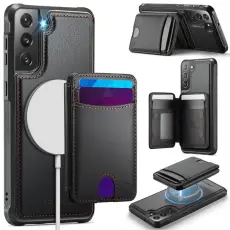 OEM - JEEHOOD Samsung Galaxy S21 FE 5G Fodral KonstL&auml;der - Svart