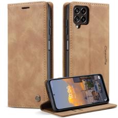 Caseme - CASEME 013 Series Samsung Galaxy M53 5G Konstl&auml;der Pl&aring;nboksfodral Brun
