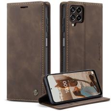 Caseme - CASEME 013 Series Samsung Galaxy M53 5G Konstl&auml;der Pl&aring;nboksfodral Brun