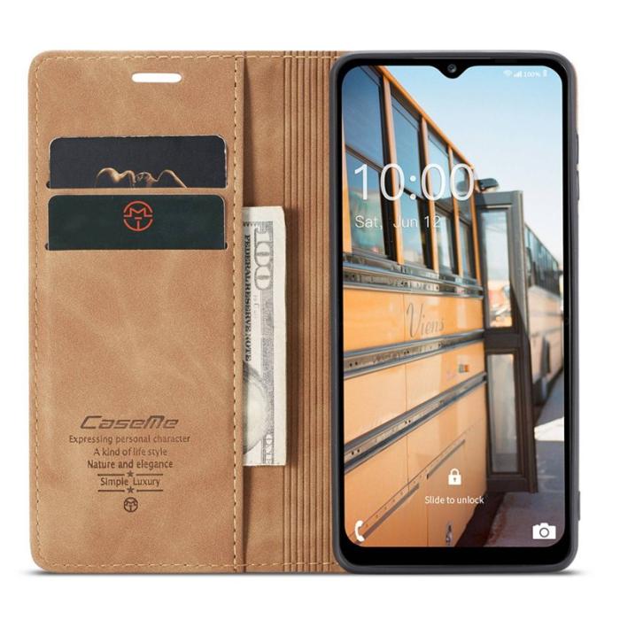 Caseme - CASEME 013 Series Samsung Galaxy M53 5G Konstläder Plånboksfodral Brun
