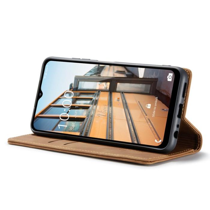 Caseme - CASEME 013 Series Samsung Galaxy M53 5G Konstläder Plånboksfodral Brun