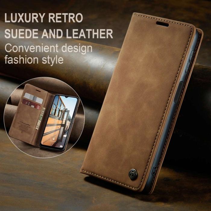Caseme - CASEME 013 Series Samsung Galaxy M53 5G Konstläder Plånboksfodral Brun