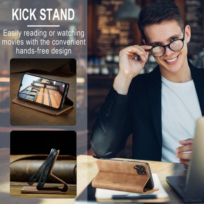 Caseme - CASEME 013 Series Samsung Galaxy M53 5G Konstläder Plånboksfodral Brun