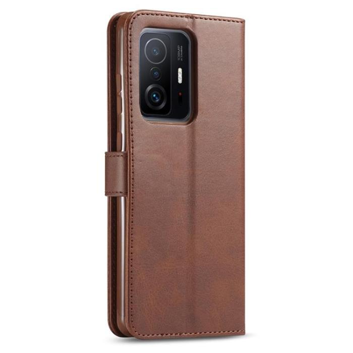 LC.imeeke - LC IMEEKE Läder Fodral Xiaomi 11T / 11T Pro - Brun