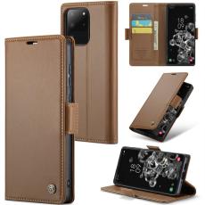 Caseme - CASEME 023 Series Samsung Galaxy S20 Ultra Pl&aring;nboksfodral Konstl&auml;der Brun