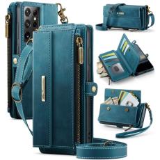 Caseme - CASEME Konstl&auml;der Pl&aring;nboksfodral till Samsung Galaxy S21 Ultra 5G - Gr&ouml;n
