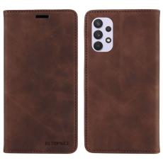BETOPNICE - BETOPNICE 003 Pl&aring;nboksfodral f&ouml;r Samsung Galaxy A32 5G - Konstl&auml;der - Brun