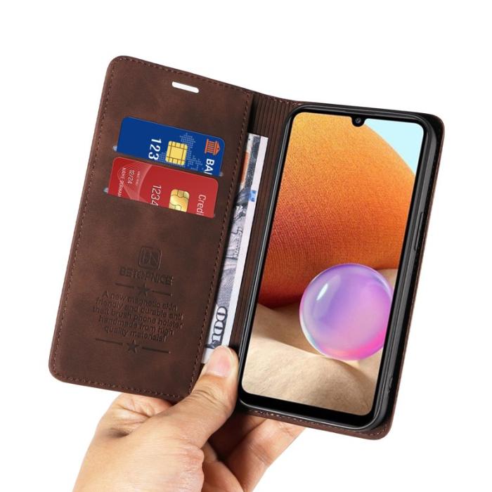 BETOPNICE - BETOPNICE 003 Plånboksfodral för Samsung Galaxy A32 5G - Konstläder - Brun