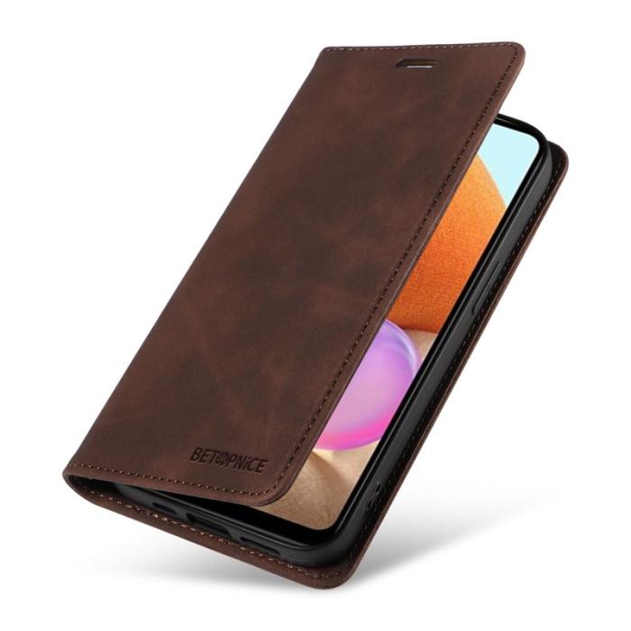 BETOPNICE - BETOPNICE 003 Plånboksfodral för Samsung Galaxy A32 5G - Konstläder - Brun