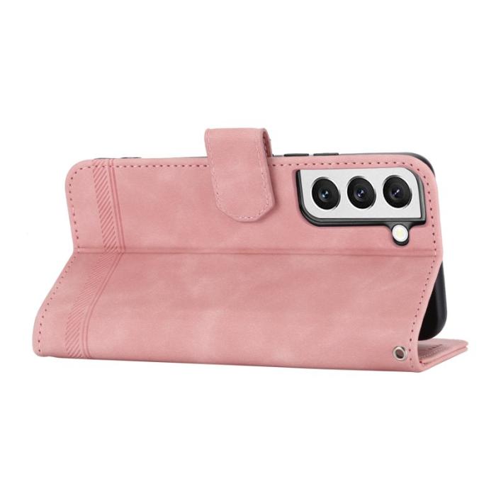 DIERFENG - DIERFENG DF-03 Plånboksfodral i Konstläder för Samsung Galaxy S22 - Rosa