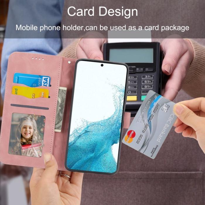 DIERFENG - DIERFENG DF-03 Plånboksfodral i Konstläder för Samsung Galaxy S22 - Rosa