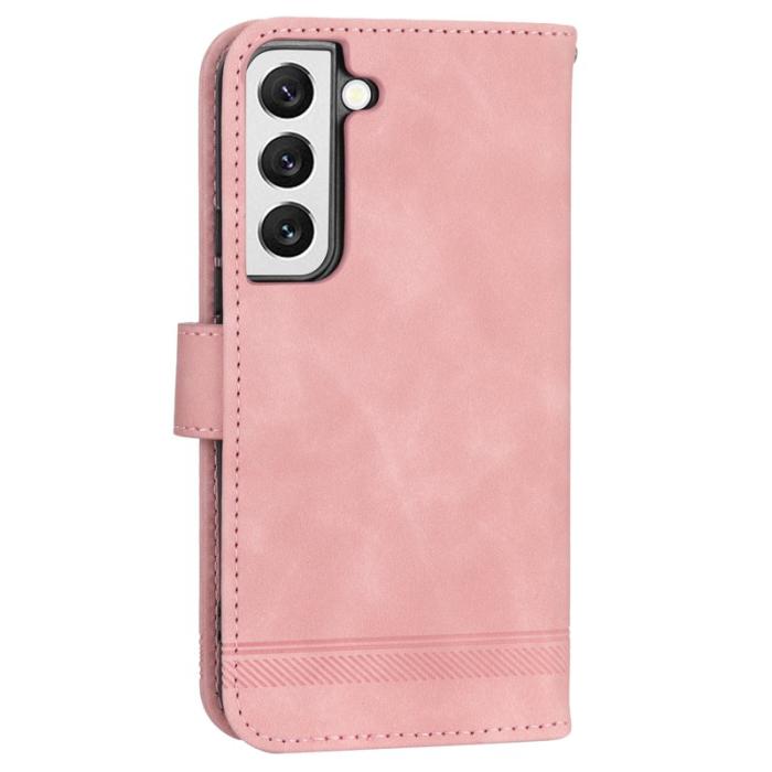 DIERFENG - DIERFENG DF-03 Plånboksfodral i Konstläder för Samsung Galaxy S22 - Rosa