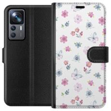 iSecrets - Plånboksfodral till Xiaomi 12T Pro med Blommor och fjärillar