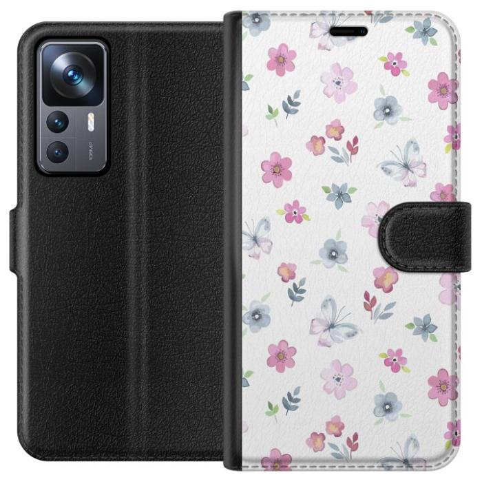 iSecrets - Plånboksfodral till Xiaomi 12T Pro med Blommor och fjärillar