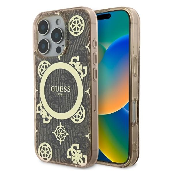 Guess iPhone 16 Pro Max Mobilskal MagSafe IML Peony On 4G - Brun | 2353 | AlltMobil