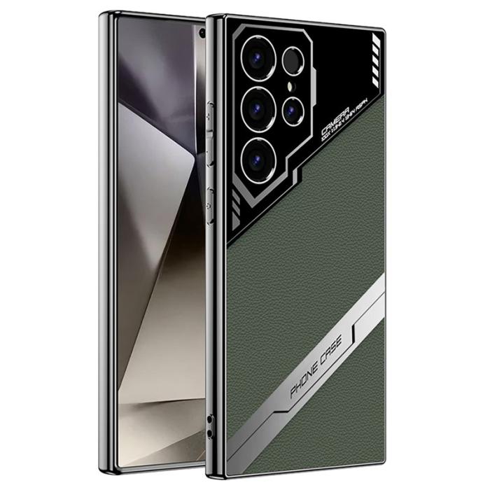 GKK - GKK Samsung Galaxy S24 Ultra Fodral KonstLäder - Grön