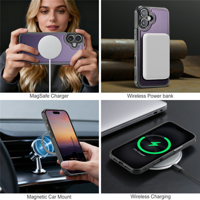 JEEHOOD - JEEHOOD iPhone 17 Mobilskal MagSafe Detachable Korthållare