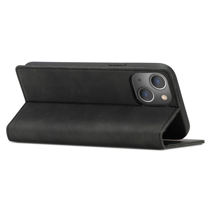 LC.imeeke - LC.IMEEKE Plånboksfodral för iPhone 15 - Konstläder- Svart