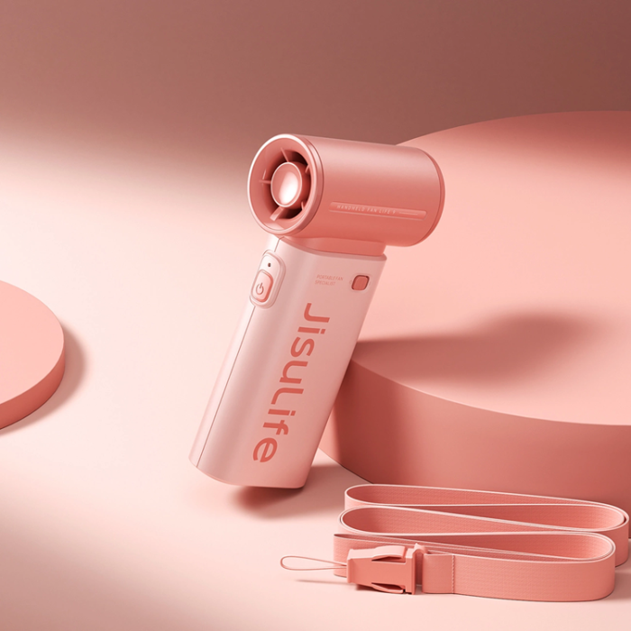 Jisulife - Jisulife Bärbar USB Handfläkt 3600 mAh Life9 - Rosa