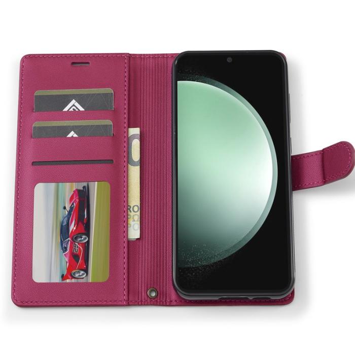 LC.imeeke - LC.IMEEKE L2 Series Samsung Galaxy A55 Plånboksfodral Konstläder - Röd