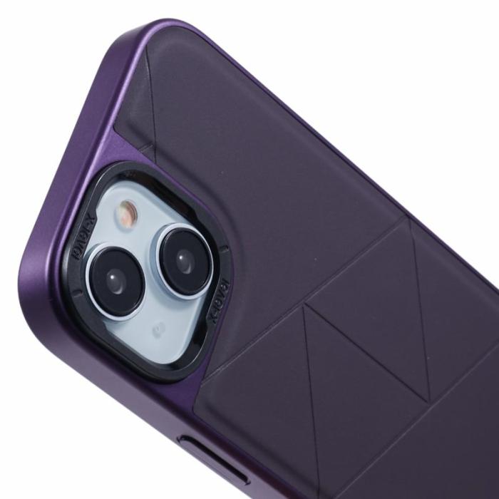 X-Level - X-LEVEL Mobilskal till iPhone 14/13 Läder+PC+TPU Geometrisk Lila