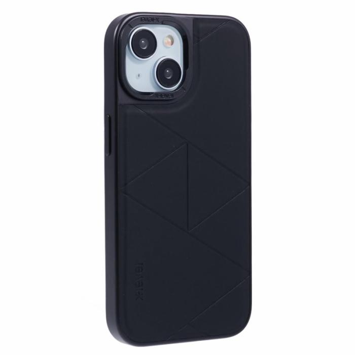 X-Level - X-LEVEL Mobilskal till iPhone 14/13 Läder+PC+TPU Geometrisk Mönster Svart