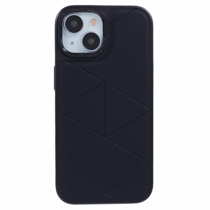 X-Level - X-LEVEL Mobilskal till iPhone 14/13 Läder+PC+TPU Geometrisk Mönster Svart