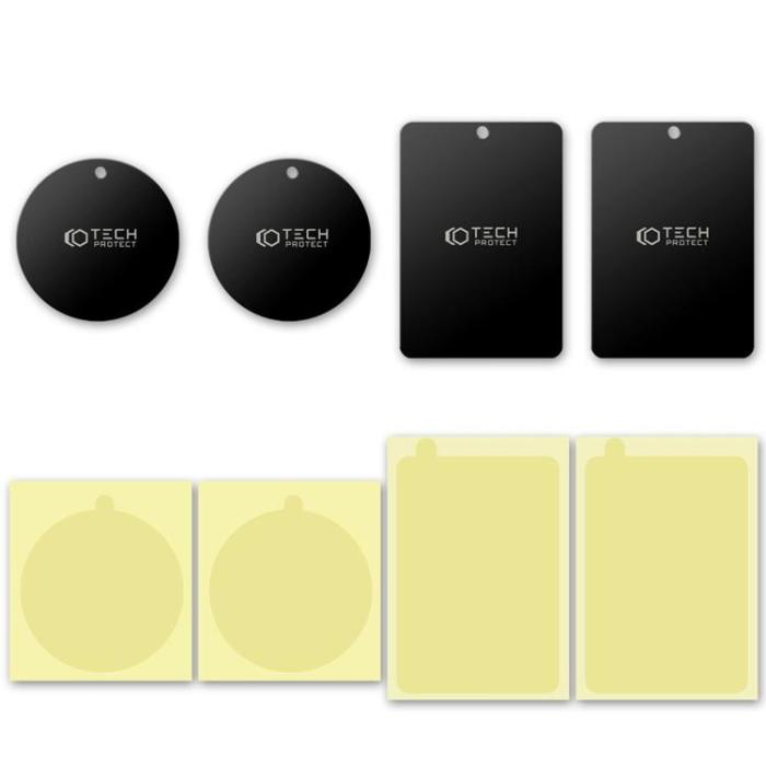 Tech-Protect - [4-Pack] Tech-Protect Metallplatta Magnetic Bilfäste - Svart