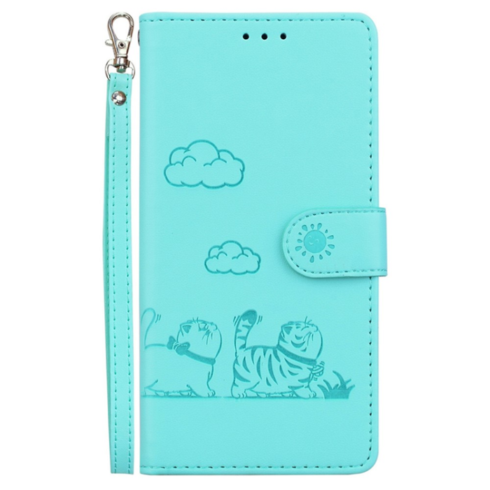 A-One Brand - Sony Xperia 10 VII Plånboksfodral RFID Kitten Pattern - Grön
